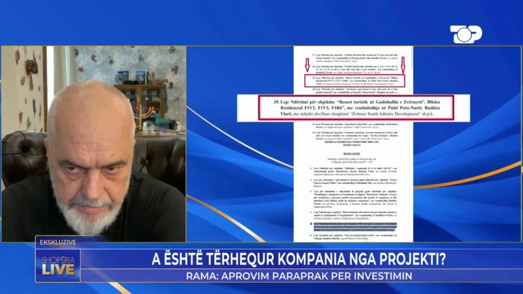 Rama: Nuk ka leje ndërtimi për projektin në Zvërnec, po ngatërrohet opinioni publik
