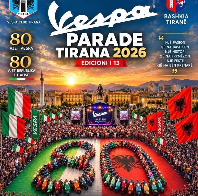 Tirana mirëpret paradën e Vespa-ve, pjesëmarrës nga 6 vende